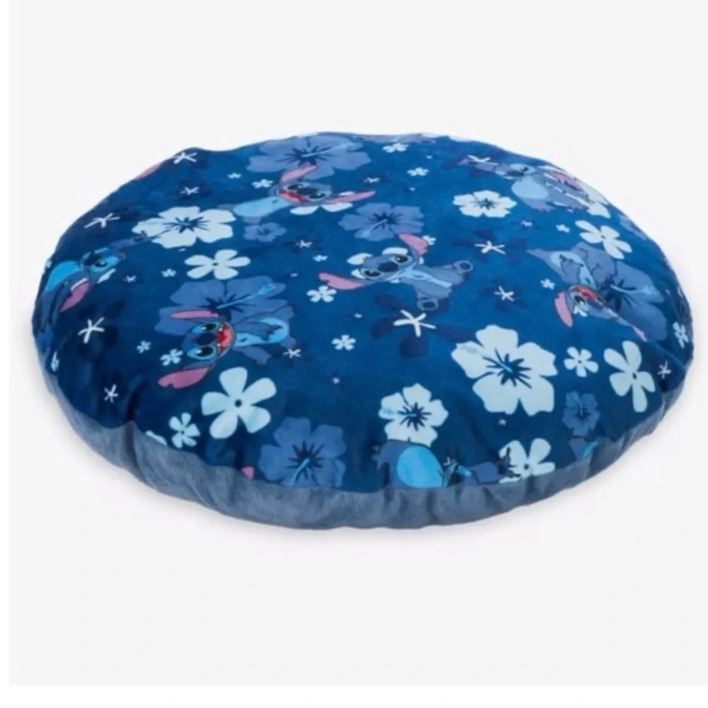 Disney Parks Blue Stitch Shaped Pet Bed Lilo & Stitch Ohana Dog Cat Bed New